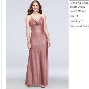 Mauve Metallic Cowl Neck Dress